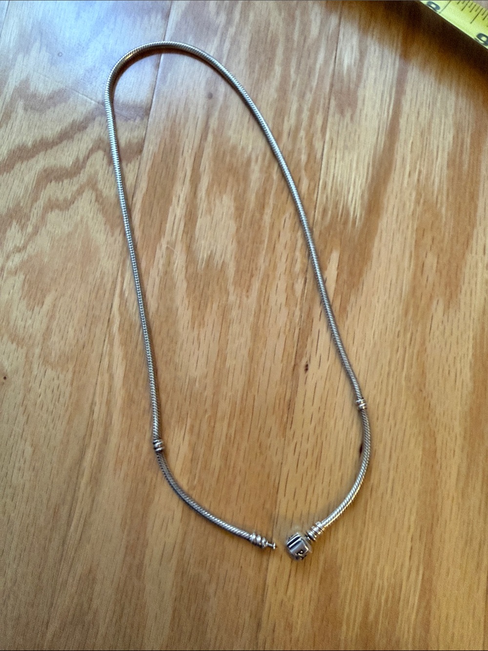 Pandora Silver Snake Chain Necklace with Silver Barrel Clasp (from the 2010s!!)